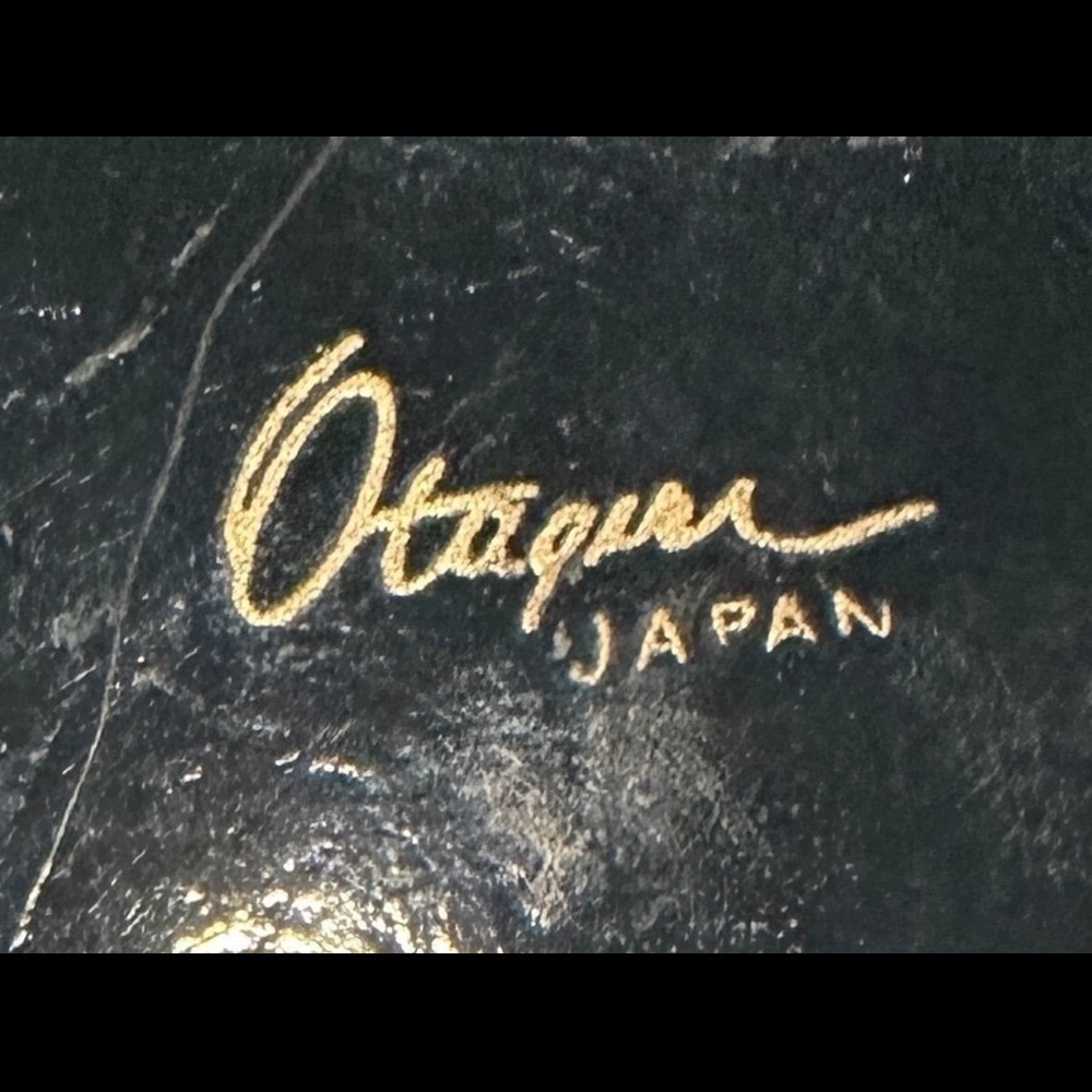OTAGIRI Japan lacquerware coasters and case‎ Gold Sea Shells set of 4 vintage - Picture 4 of 5